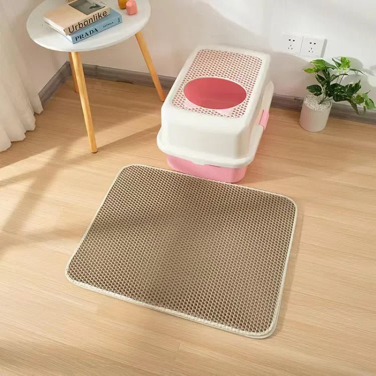 Tapis chat litière kaki