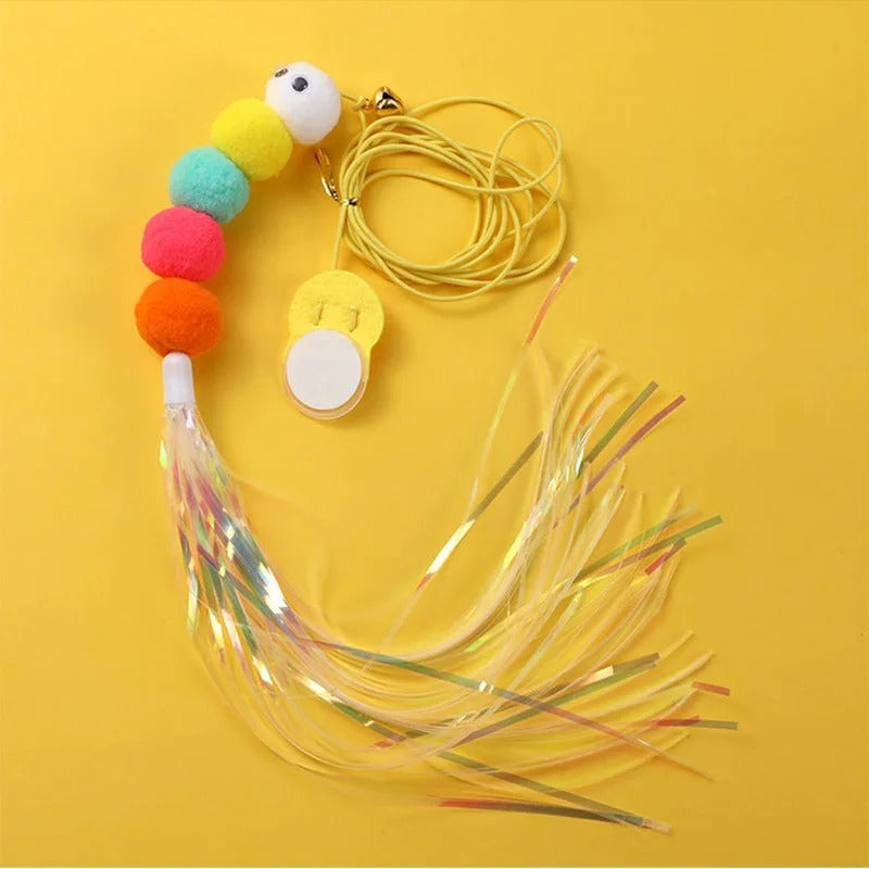 jouet chat interactif chenille en confetti