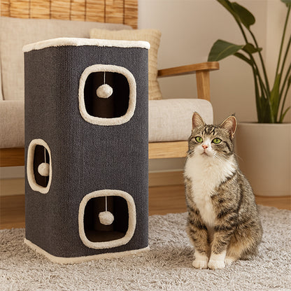 Arbre a Chat trois niveau dans le salon