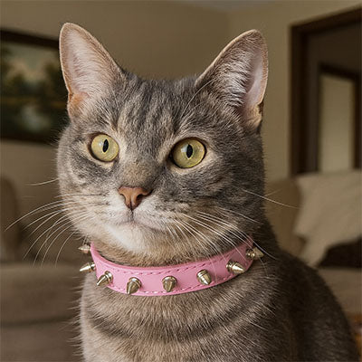 Collier Chat rose femelle