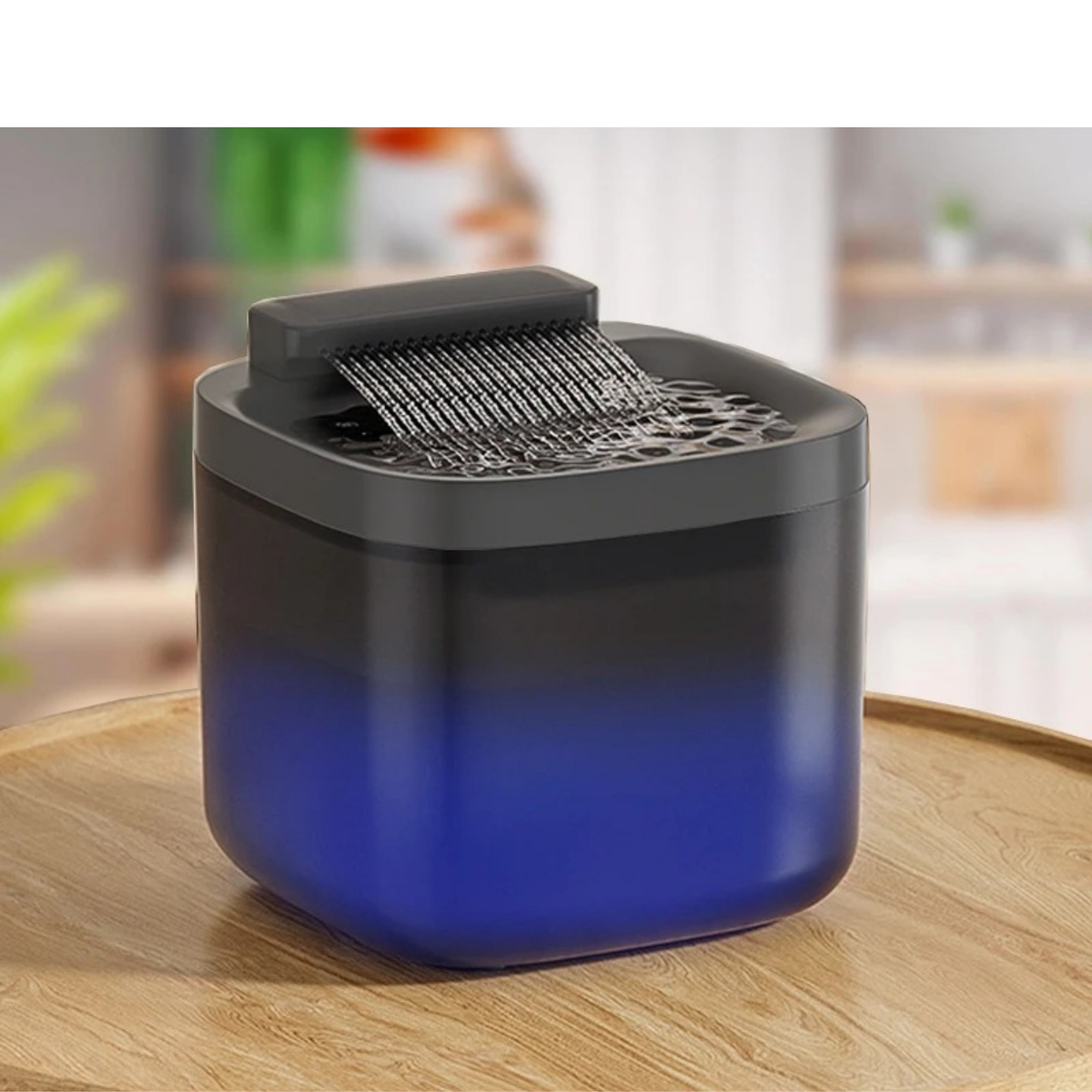 Fontaine eau chat noir version amélioré sur table