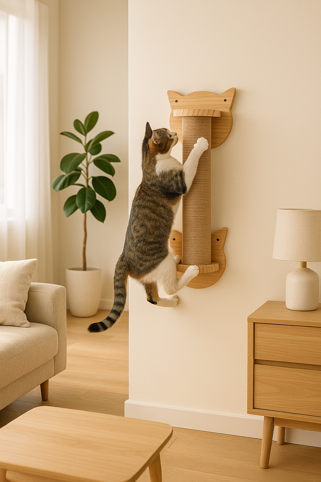 Griffoir chat 45cm sur mur