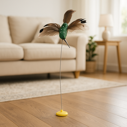 Jouet chat oiseau colibris vert remplacement sans support