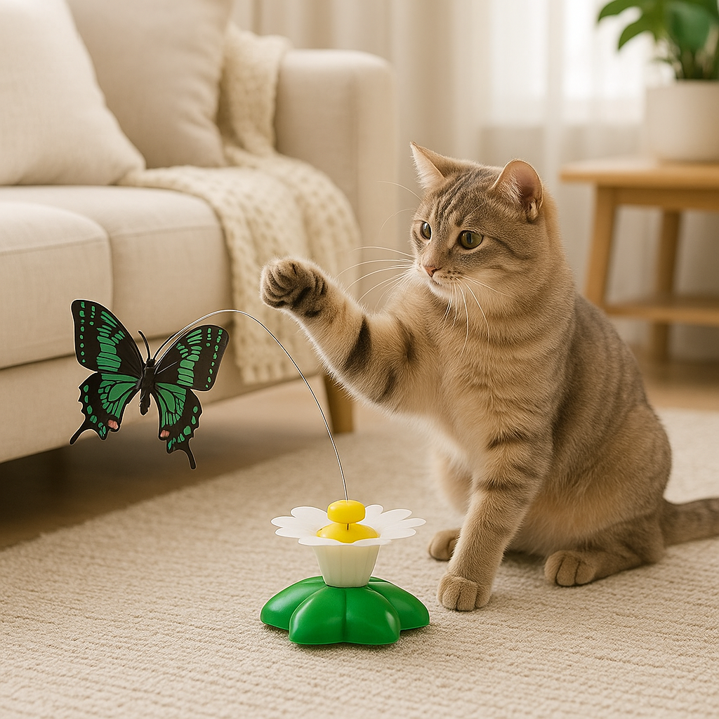 Jouet chat papillon lune chat joue