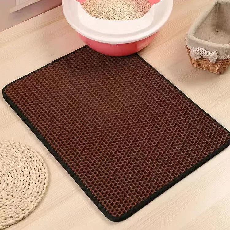 Tapis chat litière brun café