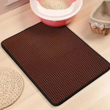 Tapis chat litière brun café