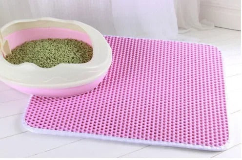 Tapis chat litière rose