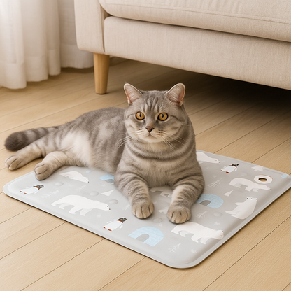 Tapis rafraichissant Chat coucher dessus