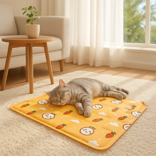 Tapis rafraichissant Chat dort sur dessus