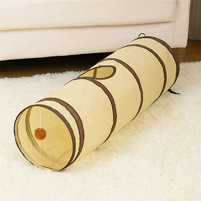 Tunnel pour chat raye tapis