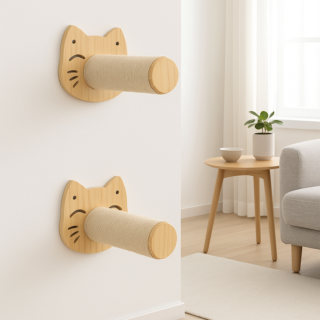 arbre a chat mural deux Griffoir B sur mur