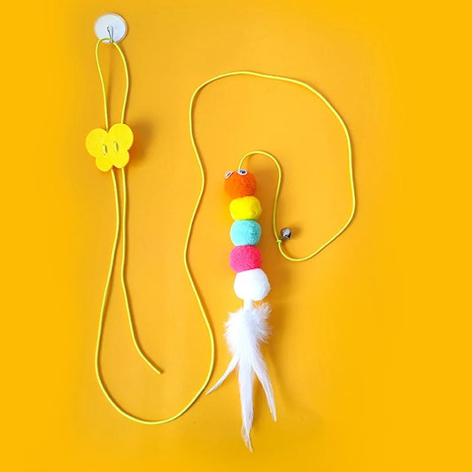 jouet chat interactif Chenille à plumes