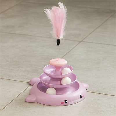 jouet pour chat balle plume violet